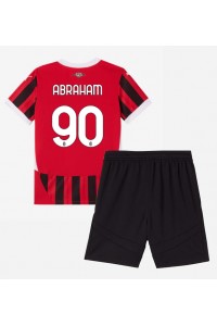 Fotbalové Dres AC Milan Tammy Abraham #90 Dětské Domácí Oblečení 2024-25 Krátký Rukáv (+ trenýrky)